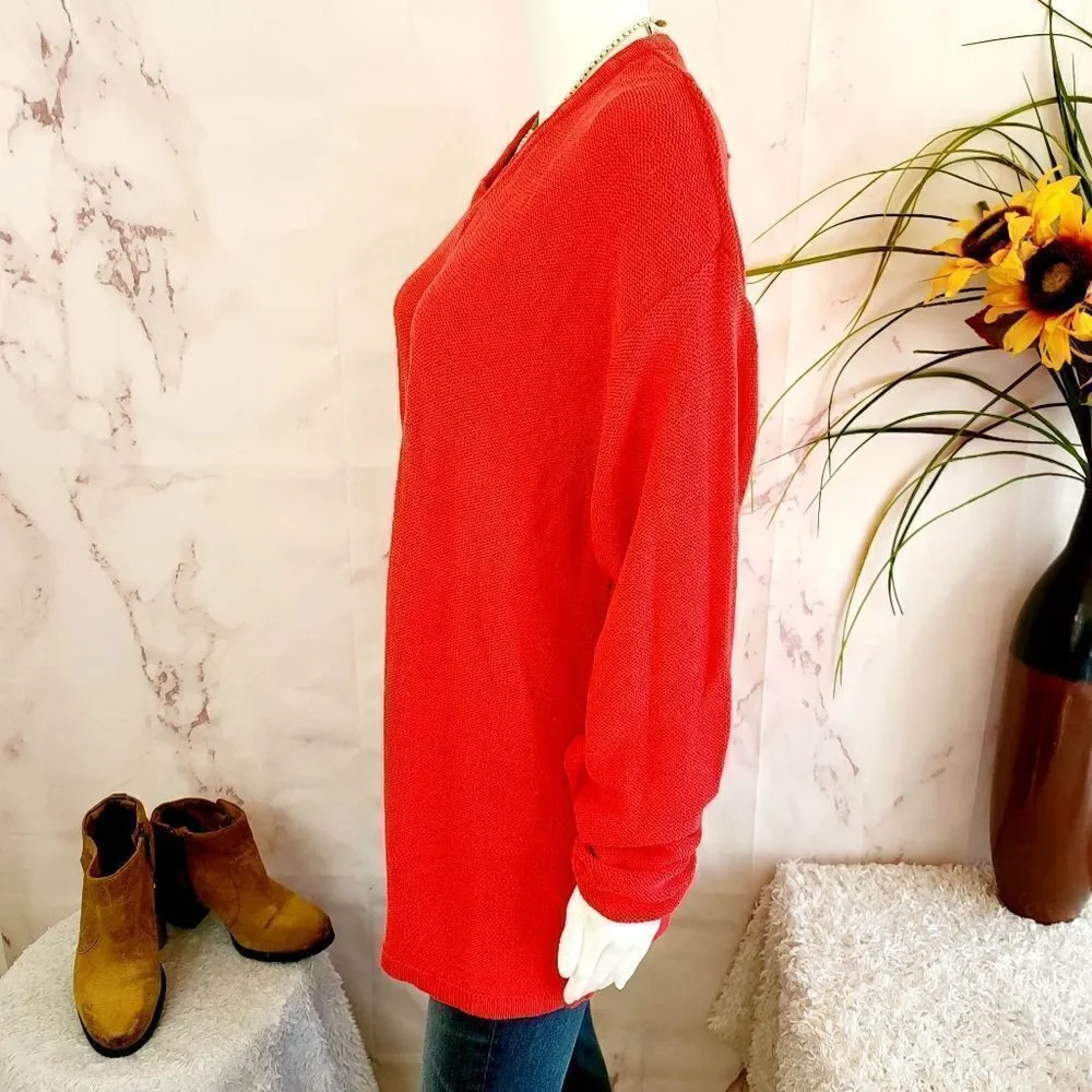 Gap v neck red knit sweater
